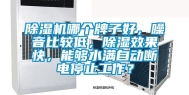 除湿机哪个牌子好，噪音比较低，除湿效果快，能够水满自动断电停止工作？