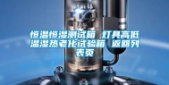 恒温恒湿测试箱 灯具高低温湿热老化试验箱 返回列表页