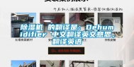 除湿机 的翻译是：Dehumidifier 中文翻译英文意思，翻译英语