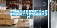 恒温恒湿试验箱运行三大主要系统的工作状态及维修保养