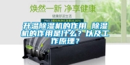 升温除湿机的作用 除湿机的作用是什么？以及工作原理？