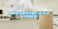 如何除湿最有效的方法(怎样有效的除湿)