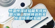恒温恒湿试验箱系统问题分析 如何挑选购买恒温恒湿试验箱