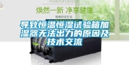 导致恒温恒湿试验箱加湿器无法出力的原因及技术交流